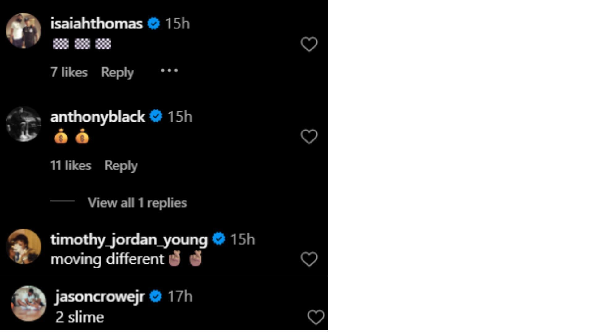 Trae Young's brother Timothy, Anthony Black, Isaiah Thomas and Jason Crowe Jr. approve of Chris Paul II’s impressive highlight reel (Image: Instagram via @littlechrisp)